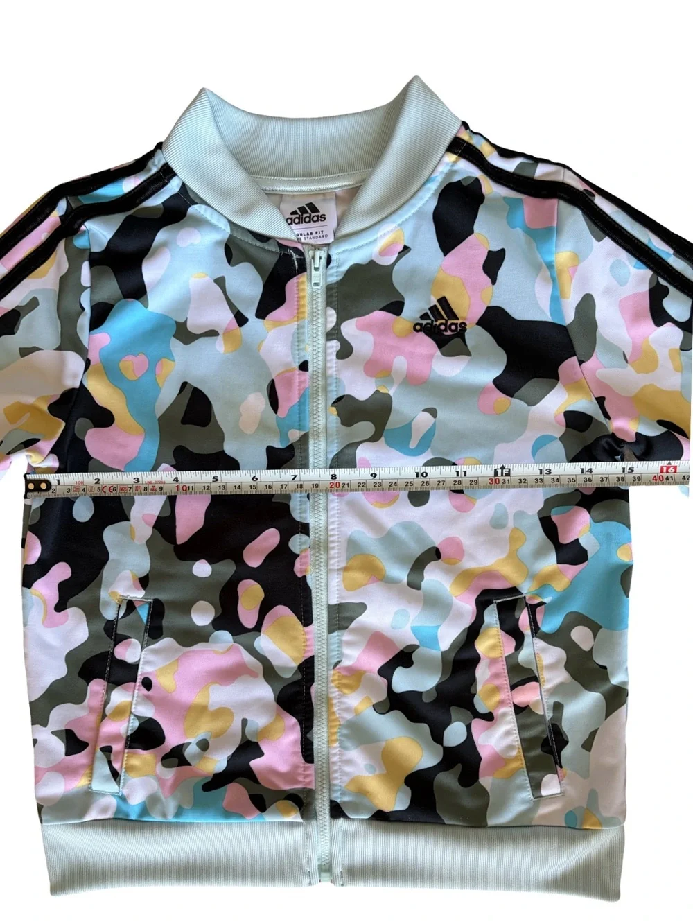 Adidas Girls Pastel Camo Track Jacket Multicolor Size Medium 10/12